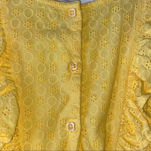 Toddler Girl’s Yellow Eyelet Romper - Picture 6 of 6